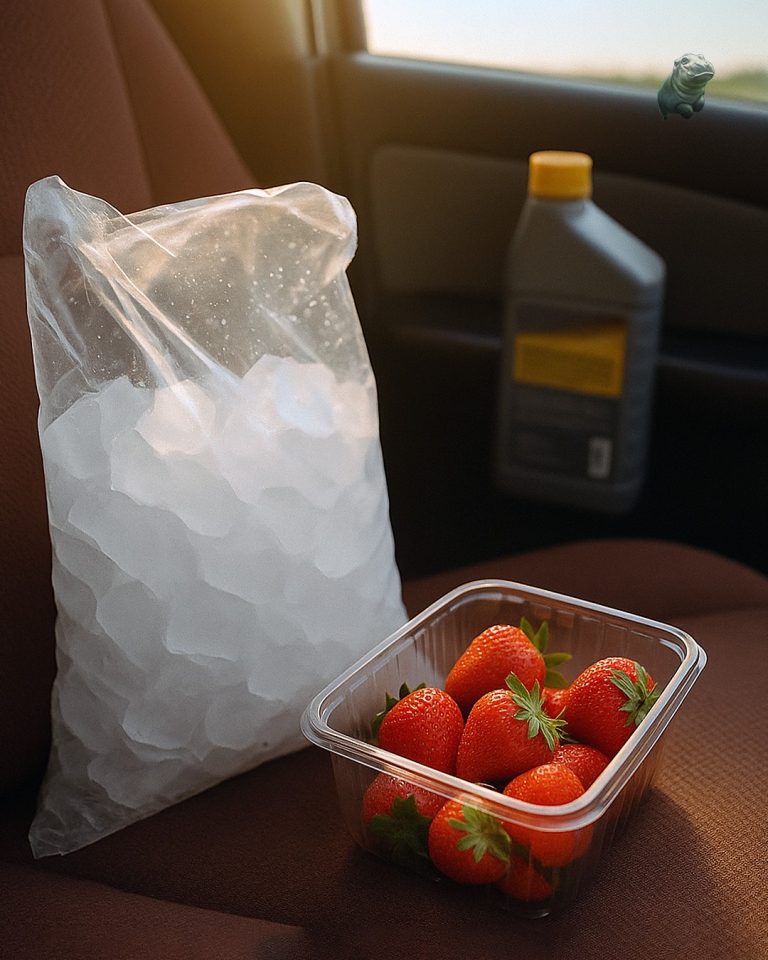 Ice, Strawberries, and Motor Oil